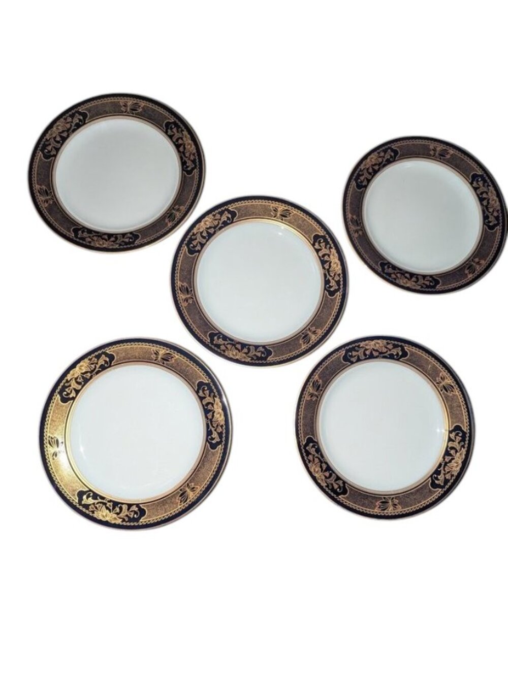 Legacy Noritake Grenoble Elegant Set of 5 Bread and Butter Cocktail Small Plates